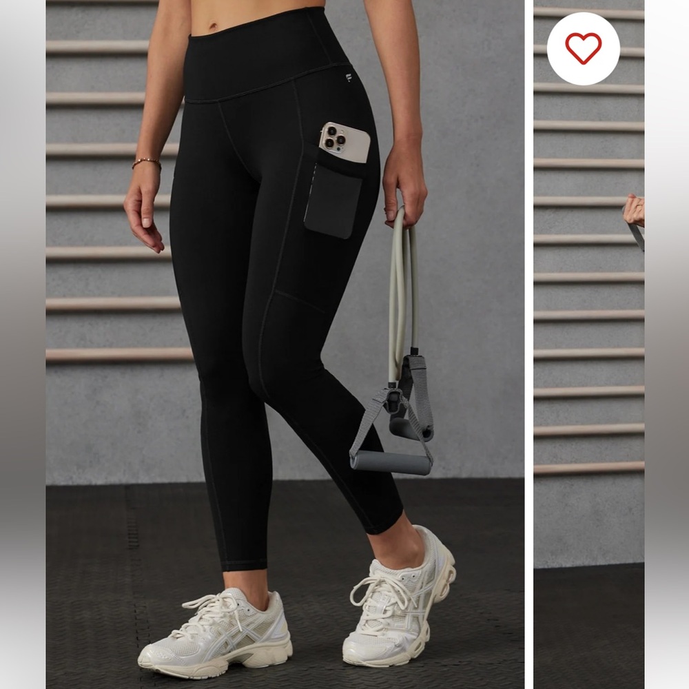FABLETICS POWEHOLD On The Go High Waisted Mesh Side Pocket Leggings Medium Black